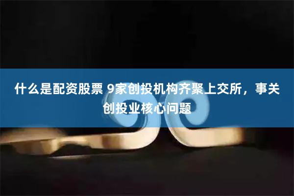 什么是配资股票 9家创投机构齐聚上交所，事关创投业核心问题